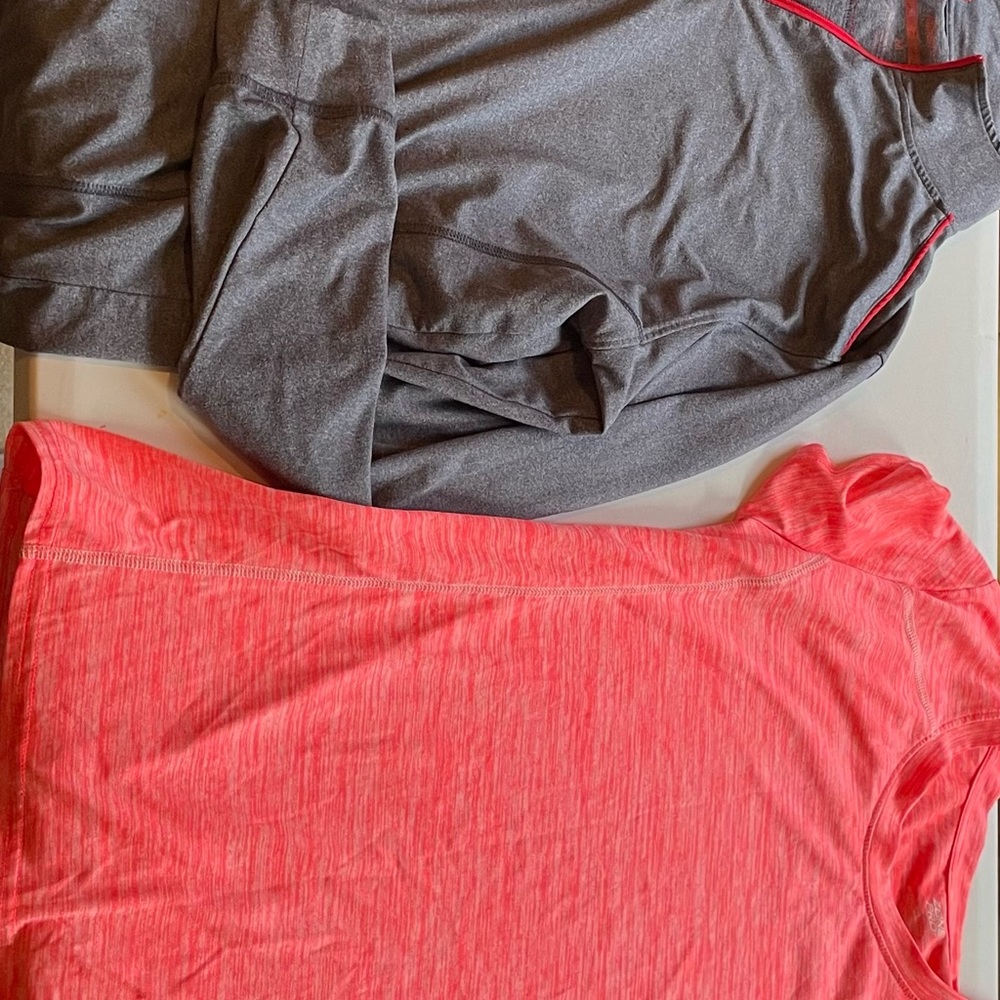 Gray and Pink Athletic Tops